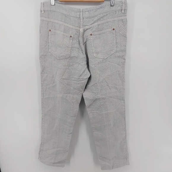 Poetry Linen Gray Straight Leg Pants Size 12 - Picture 5 of 8